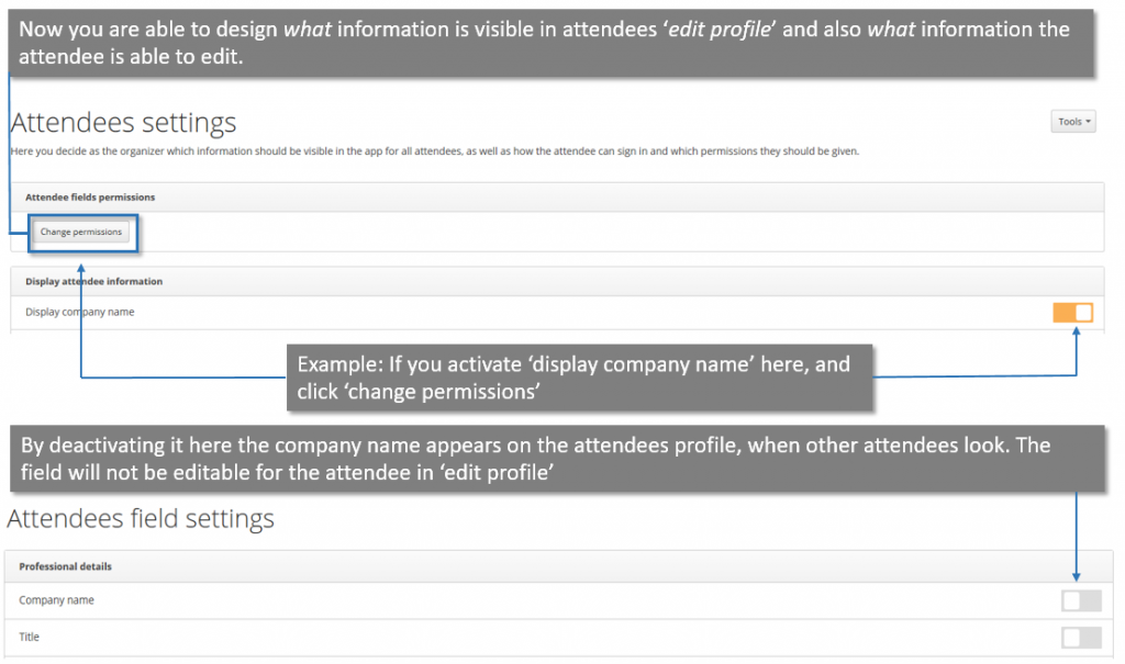 Attendee settings