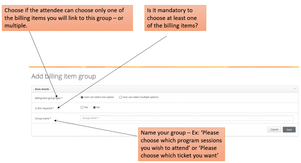 create billing item 1